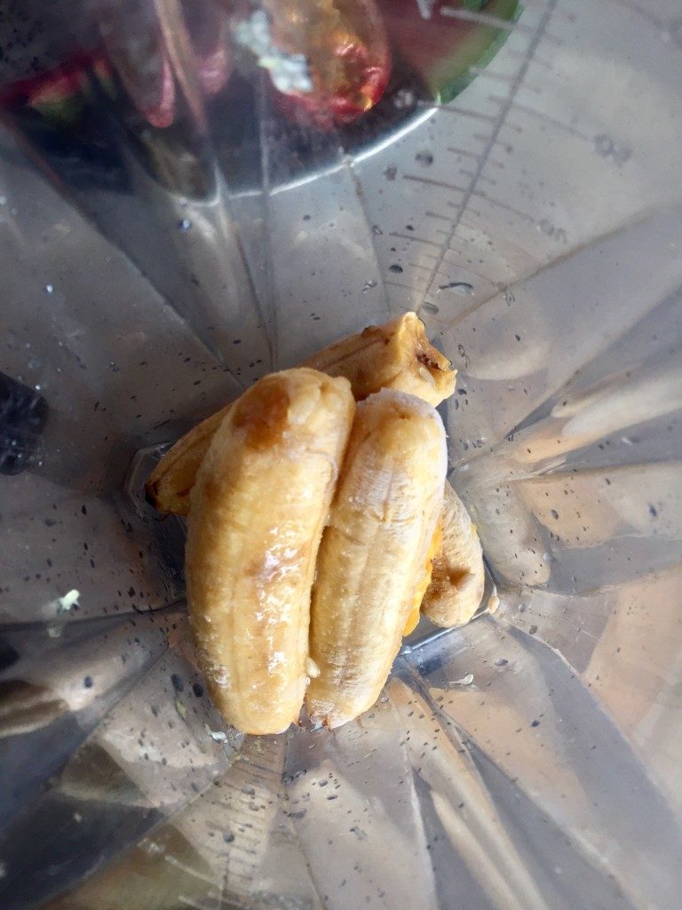 The easiest (and possibly tastiest) base for vegan ice-cream is frozen banana.