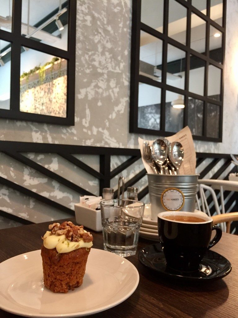 Carrot muffin with lemon and walnuts.